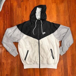 Men's Nike Tech Black and White Windbreaker Hoodie